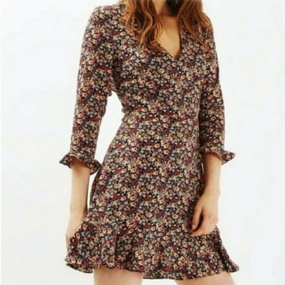Topshop PETITE Floral Mini Dress - Multicolor